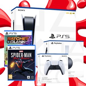 SONY PS5 BUNDLE - 2 GAMES, EXTRA PAD, HEADPHONES #35