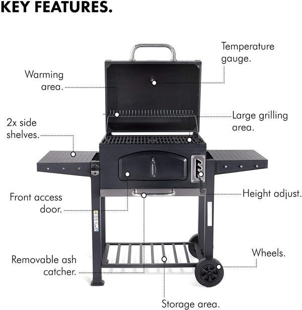 CHARCOAL BBQ / GRILL & SMOKER BY VONHAUS - Image 6
