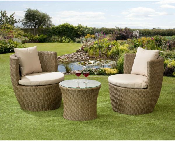 RATTAN WICKER BISTRO GARDEN PATIO SET - Image 6