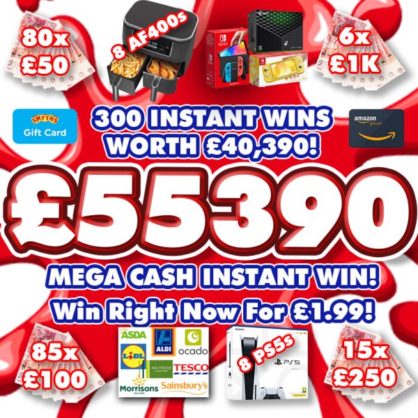 £55,390 MEGA NEW YEAR INSTANT WIN!