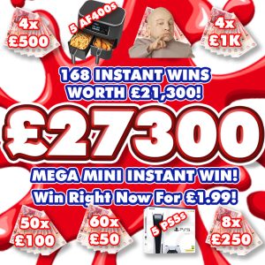 THE JAMMY MINI INSTANT WIN! 168 PRIZES!