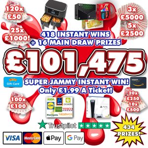 £101,475 SUPER JAMMY INSTANT WIN!
