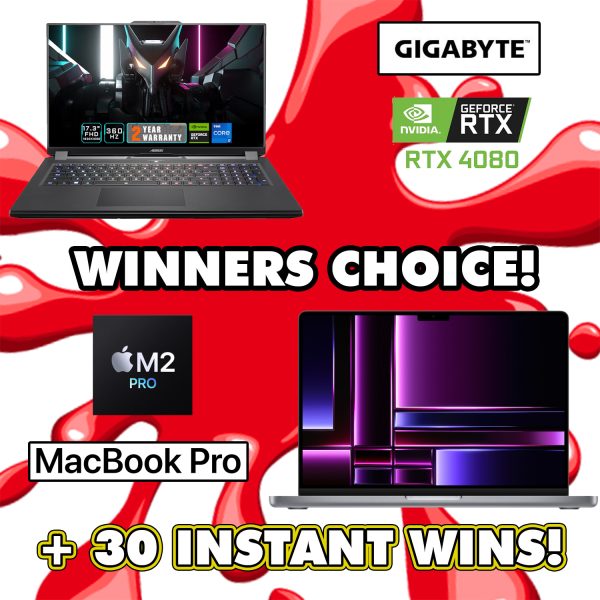 MACBOOK PRO 14" OR GIGABYTE 4080 GAMING LAPTOP + INSTANT WINS! #1