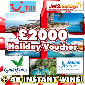 £2000 2024 HOLIDAY! - TUI / JET2 / CPARCS / HAVEN + INSTANT WINS