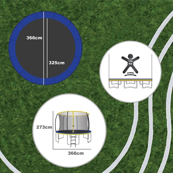ZERO GRAVITY 12 FOOT TRAMPOLINE WITH NET AND LADDER! - Image 4