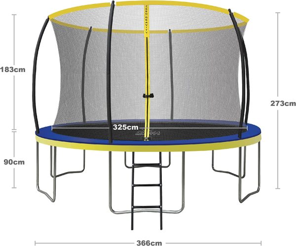 ZERO GRAVITY 12 FOOT TRAMPOLINE WITH NET AND LADDER! - Image 3