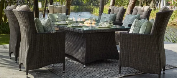 MODA TURNBURY 6 SEAT FIREPIT DINING TABLE SET + 40 INSTANTS! - Image 11