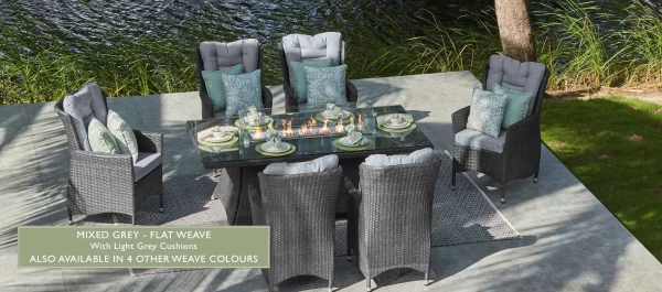 MODA TURNBURY 6 SEAT FIREPIT DINING TABLE SET + 40 INSTANTS! - Image 9