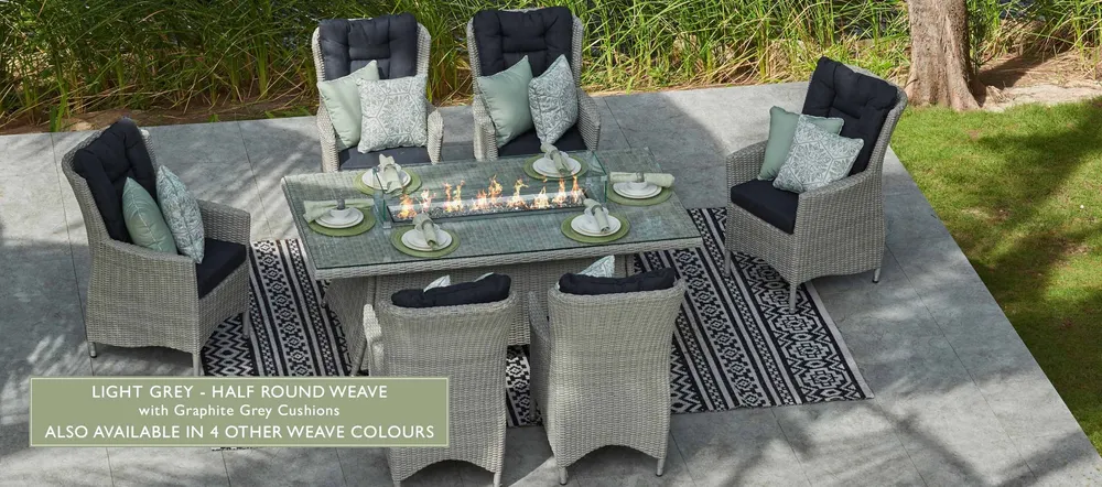 MODA TURNBURY 6 SEAT FIREPIT DINING TABLE SET + 40 INSTANTS! - Image 8