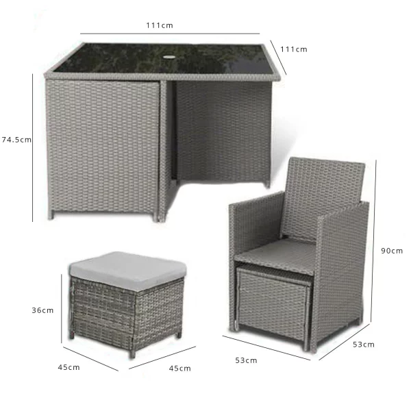 10 SEATER RATTAN CUBE OUTDOOR SET & PARASOL! - Image 2