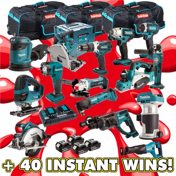 MAKITA MEGA TOOL BUNDLE OR £2000 CASH! + 40 INSTANT WINS!