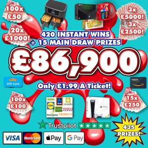£86,900 MEGA JAMMY COMPETITION WITH 420 INSTANT WINS! #2