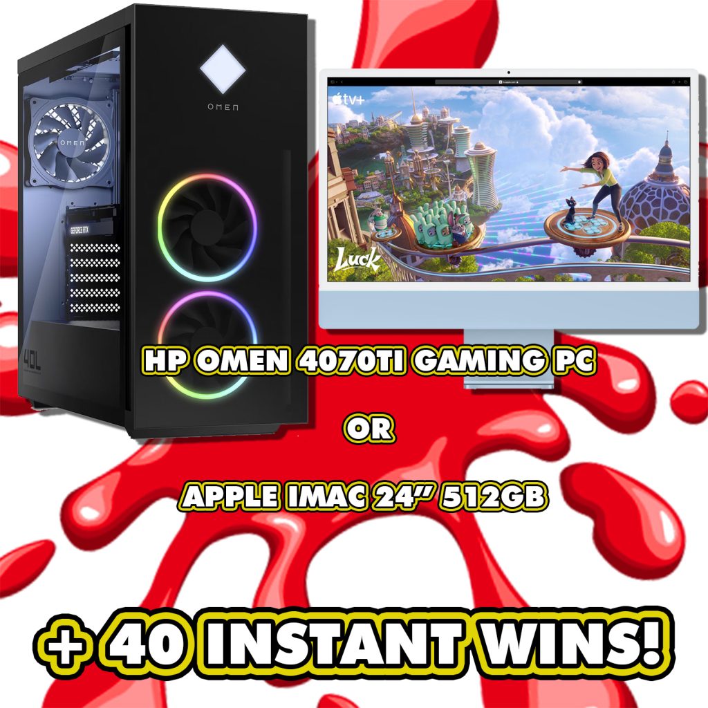 APPLE IMAC 24″ OR HP OMEN 4070TI GAMING PC + INSTANT WINS!! JAMMY