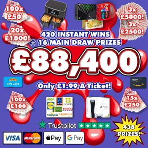 £86,900 MEGA JAMMY COMPETITION WITH 420 INSTANT WINS! #4