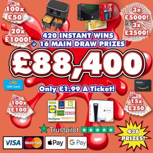£88,400 MEGA JAMMY COMPETITION WITH 420 INSTANT WINS! #6