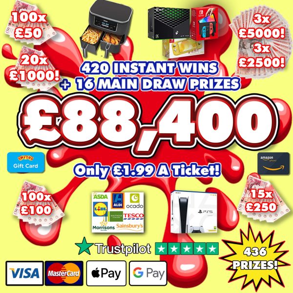 £88,400 MEGA JAMMY COMPETITION WITH 420 INSTANT WINS! #7