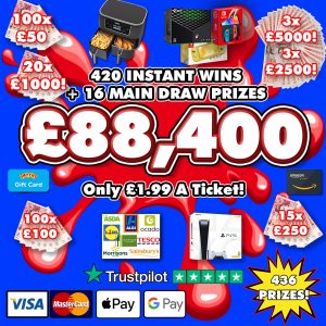 £88,400 MEGA JAMMY COMPETITION WITH 420 INSTANT WINS! #8
