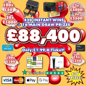 £88,400 MEGA JAMMY COMPETITION WITH 420 INSTANT WINS! #9