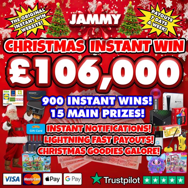 THE CHRISTMAS MEGA DRAW WITH 900 INSTANT WINS!