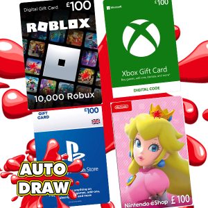 £100 ROBUX / XBOX / PLAYSTATION / NINTENDO GIFT CARD #1 - AUTO DRAW!