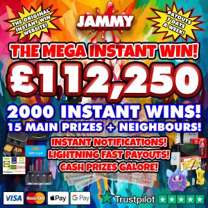 THE JAMMY MEGA INSTANT WIN! - 2000 INSTANT PRIZES!