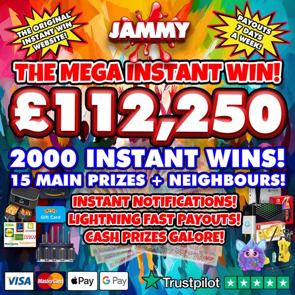 THE JAMMY MEGA INSTANT WIN! - 2000 INSTANT PRIZES!