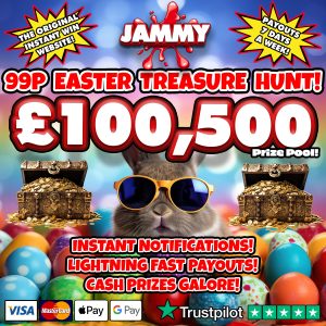 THE RETURN OF THE JAMMY 99p EASTER CASH TREASURE HUNT!