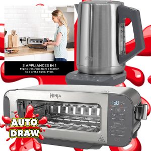 NINJA KETTLE & 3 IN 1 TOASTER COMBO! - AUTO DRAW!