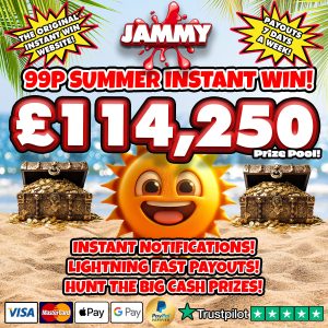 THE SUMMER 99P INSTANT WIN - £114,250 PRIZE POOL!
