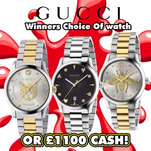 GUCCI G-TIMELESS WATCH or £1100 INSTANT CASH!