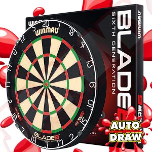 WINMAU BLADE 6 DART BOARD - AUTO DRAW!