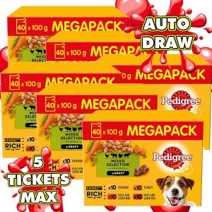 240 100g PEDIGREE DOG FOOD POUCHES! - AUTO DRAW!