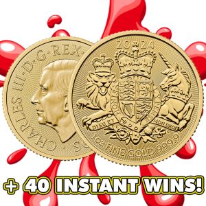 ROYAL MINT 1oz GOLD ROYAL ARMS BULLION COIN! + INSTANT WINS!