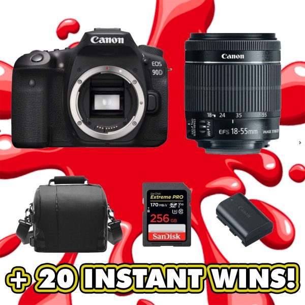 CANON EOS 90D DSLR CAMERA BUNDLE + INSTANT CASH WINS!