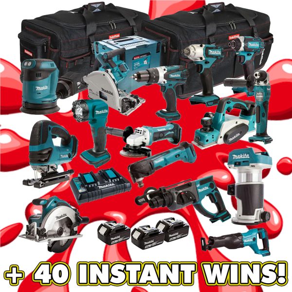 MAKITA MEGA TOOL BUNDLE OR £2000 CASH! + 40 INSTANT WINS!