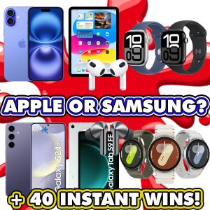 IPHONE 16 PLUS OR SAMSUNG S24 PLUS MEGA TECH BUNDLE + INSTANT WINS!