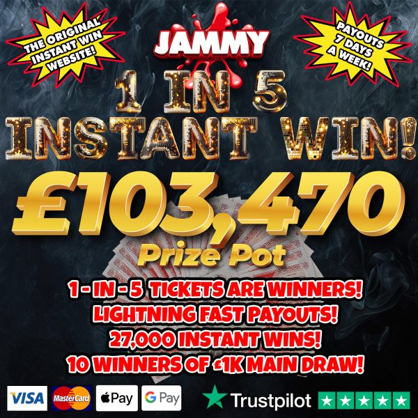 THE JAMMY 1-IN-5 BIG INSTANT WIN!