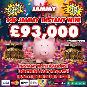 THE 99P JAMMY CASH INSTANT WIN RETURNS!