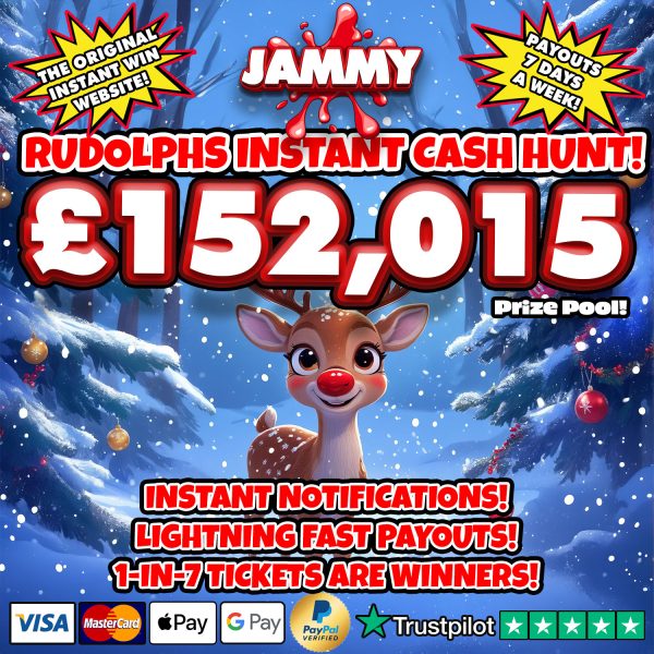 RUDOLPHS CASH HUNT 99p INSTANT WIN!