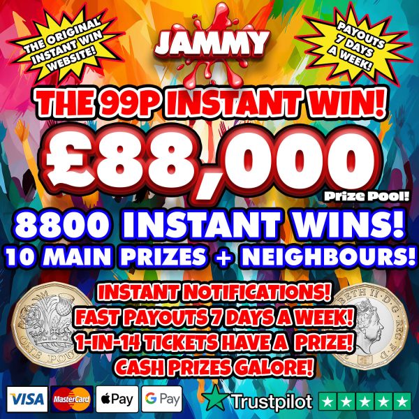10 WINNERS OF £1000 CASH + £50 NEIGHBOURS INSTANT WIN!