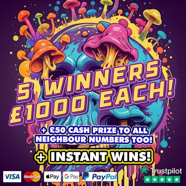 5 WINNERS OF £1000 EACH + NEIGHBOURS & INSTANT WINS!