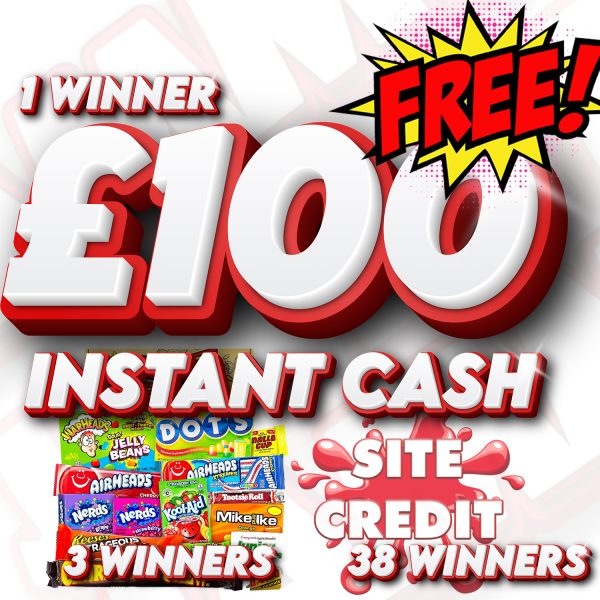 JAMMY FREEBIE MULTIWIN - CASH, SWEETS & SITE CREDIT - 1 TICKET PER PERSON!