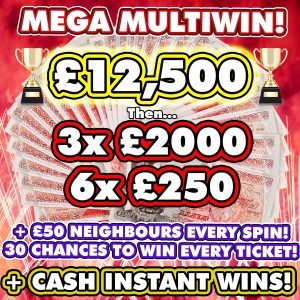 BANK HOLIDAY TUESDAY MEGA MULTIWIN *30 WINNERS* & INSTANT WINS!