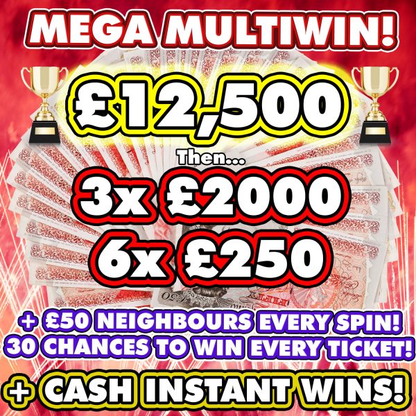 BANK HOLIDAY TUESDAY MEGA MULTIWIN *30 WINNERS* & INSTANT WINS!