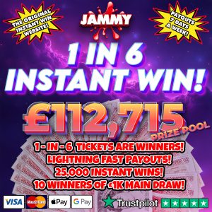 THE JAMMY 1-IN-6 BIG INSTANT WIN!
