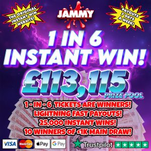 THE JAMMY 1-IN-6 BIG INSTANT WIN!