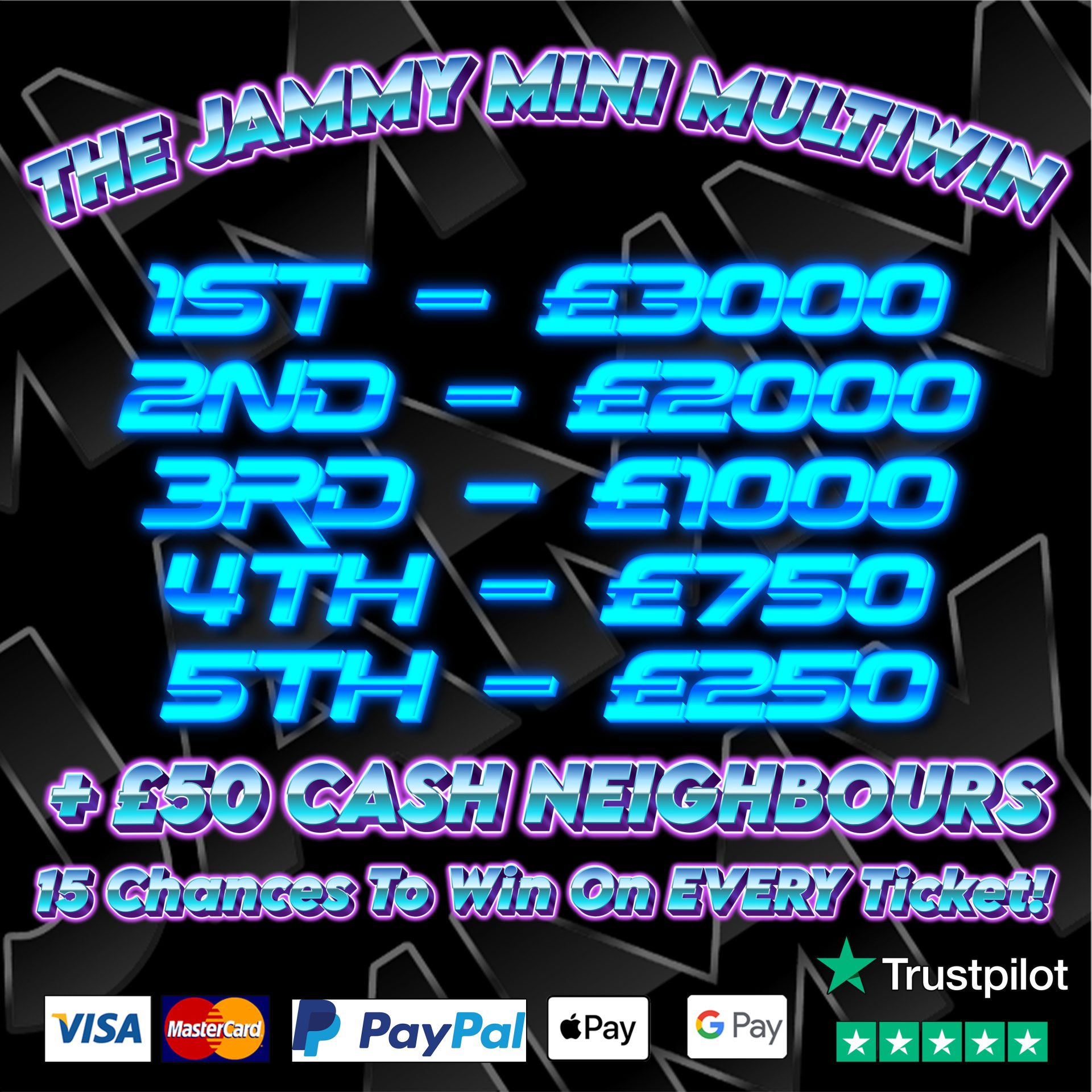 THE JAMMY MINI MULTIWIN - 5 BIG CASH WINNERS + NEIGHBOURS