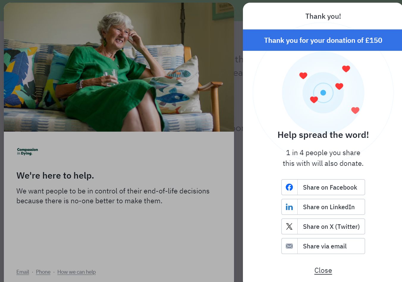 Donation to Compassion In Dying
