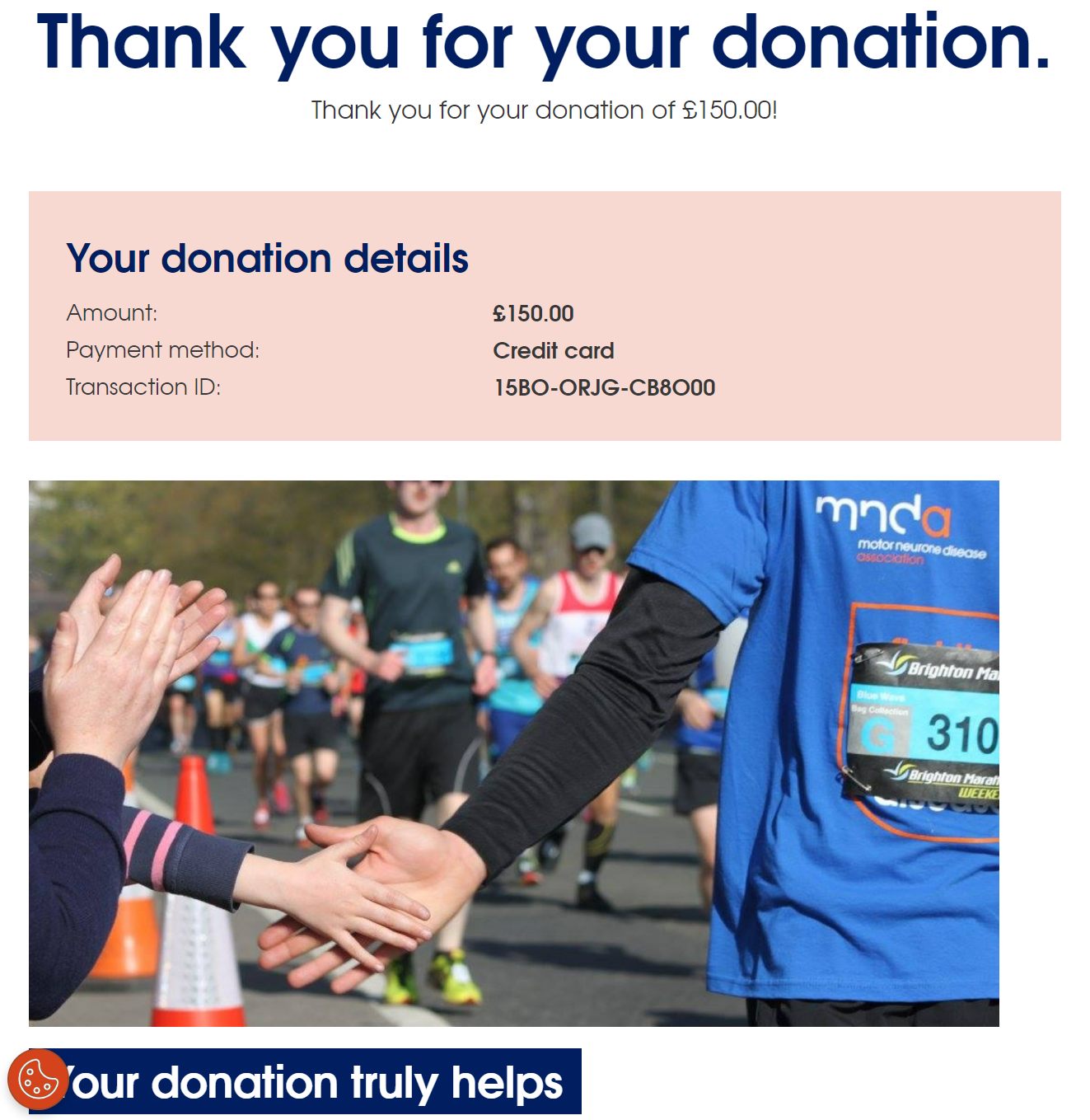 Donation to MNDA Association