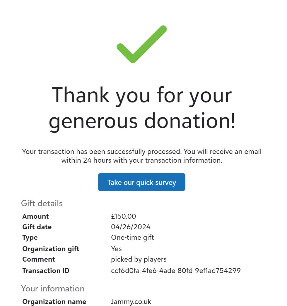 Donation to Papyrus UK
